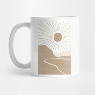 Neutral abstract sun landscape Mug